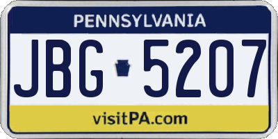 PA license plate JBG5207