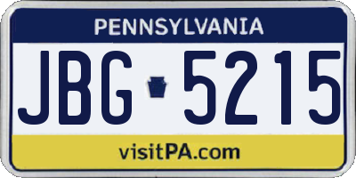 PA license plate JBG5215