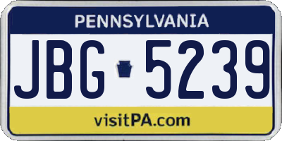 PA license plate JBG5239