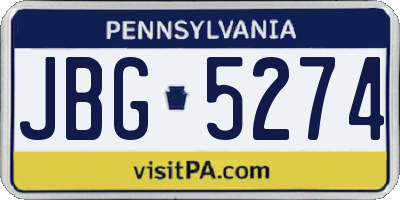 PA license plate JBG5274