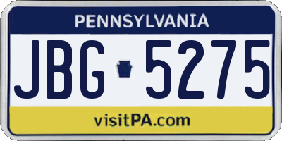 PA license plate JBG5275