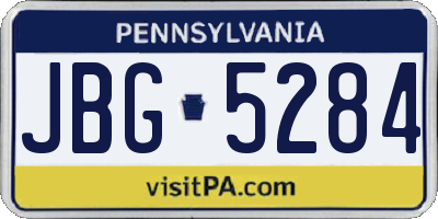 PA license plate JBG5284