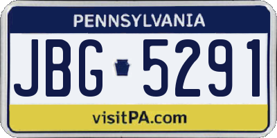 PA license plate JBG5291