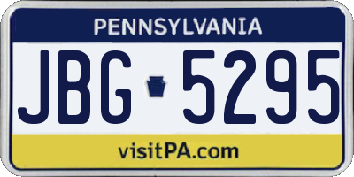 PA license plate JBG5295