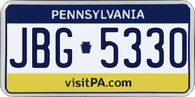 PA license plate JBG5330