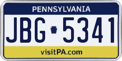 PA license plate JBG5341