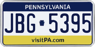PA license plate JBG5395