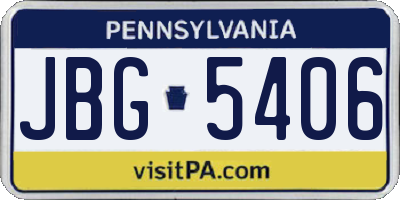 PA license plate JBG5406