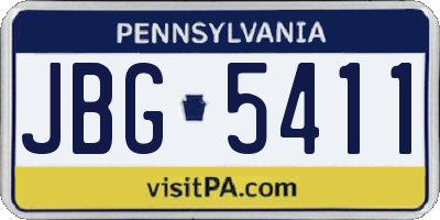 PA license plate JBG5411