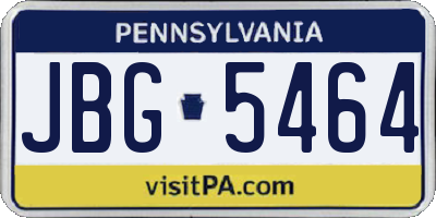 PA license plate JBG5464