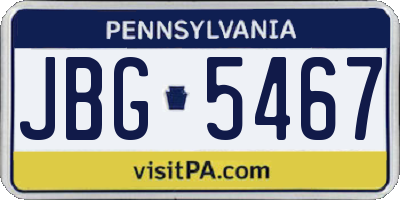 PA license plate JBG5467