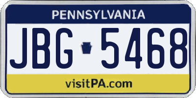 PA license plate JBG5468