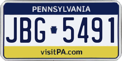 PA license plate JBG5491