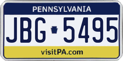 PA license plate JBG5495