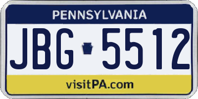 PA license plate JBG5512