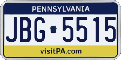 PA license plate JBG5515