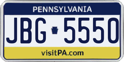 PA license plate JBG5550