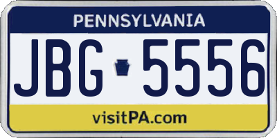 PA license plate JBG5556