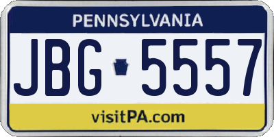 PA license plate JBG5557