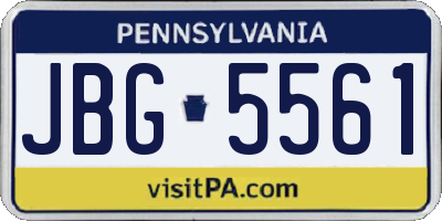 PA license plate JBG5561