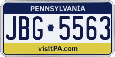 PA license plate JBG5563