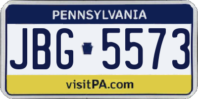 PA license plate JBG5573
