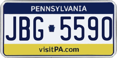 PA license plate JBG5590