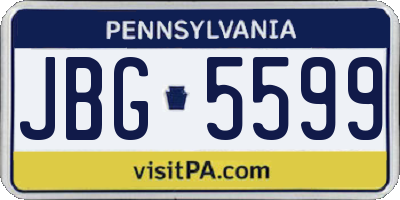 PA license plate JBG5599