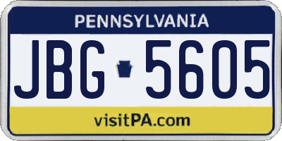 PA license plate JBG5605