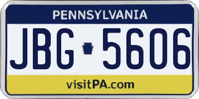 PA license plate JBG5606