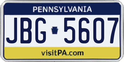 PA license plate JBG5607