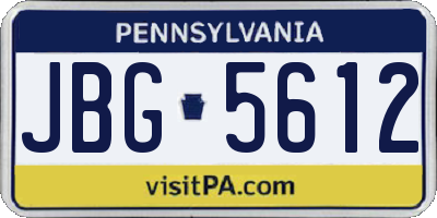 PA license plate JBG5612
