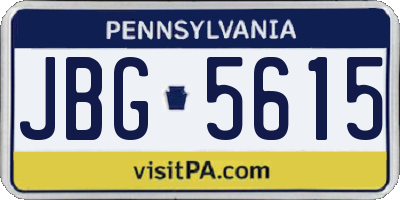 PA license plate JBG5615