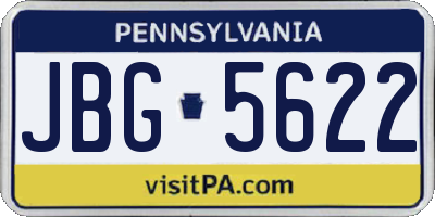PA license plate JBG5622
