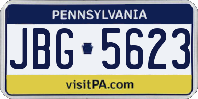 PA license plate JBG5623