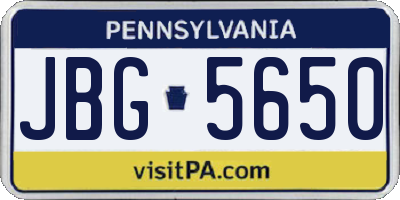 PA license plate JBG5650