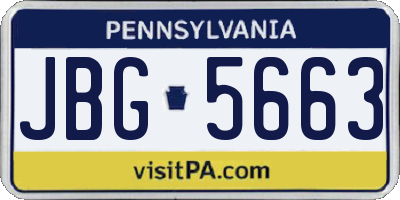 PA license plate JBG5663