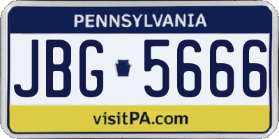 PA license plate JBG5666