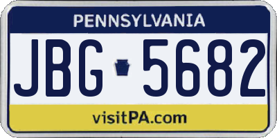 PA license plate JBG5682