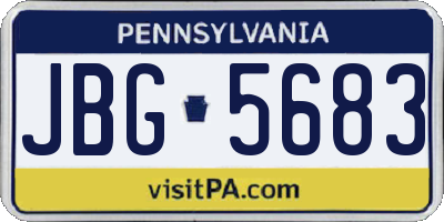 PA license plate JBG5683