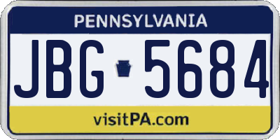 PA license plate JBG5684