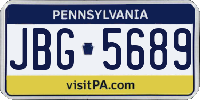 PA license plate JBG5689