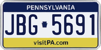 PA license plate JBG5691