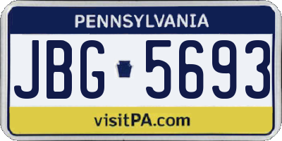 PA license plate JBG5693