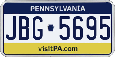 PA license plate JBG5695