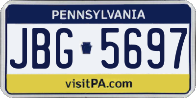 PA license plate JBG5697
