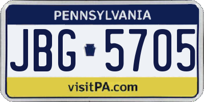 PA license plate JBG5705