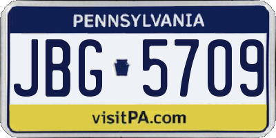 PA license plate JBG5709