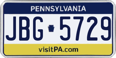 PA license plate JBG5729
