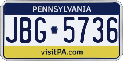 PA license plate JBG5736